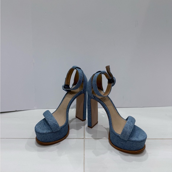 SCHUTZ Blue and Brown Platform Sandals - Picture 2 of 2